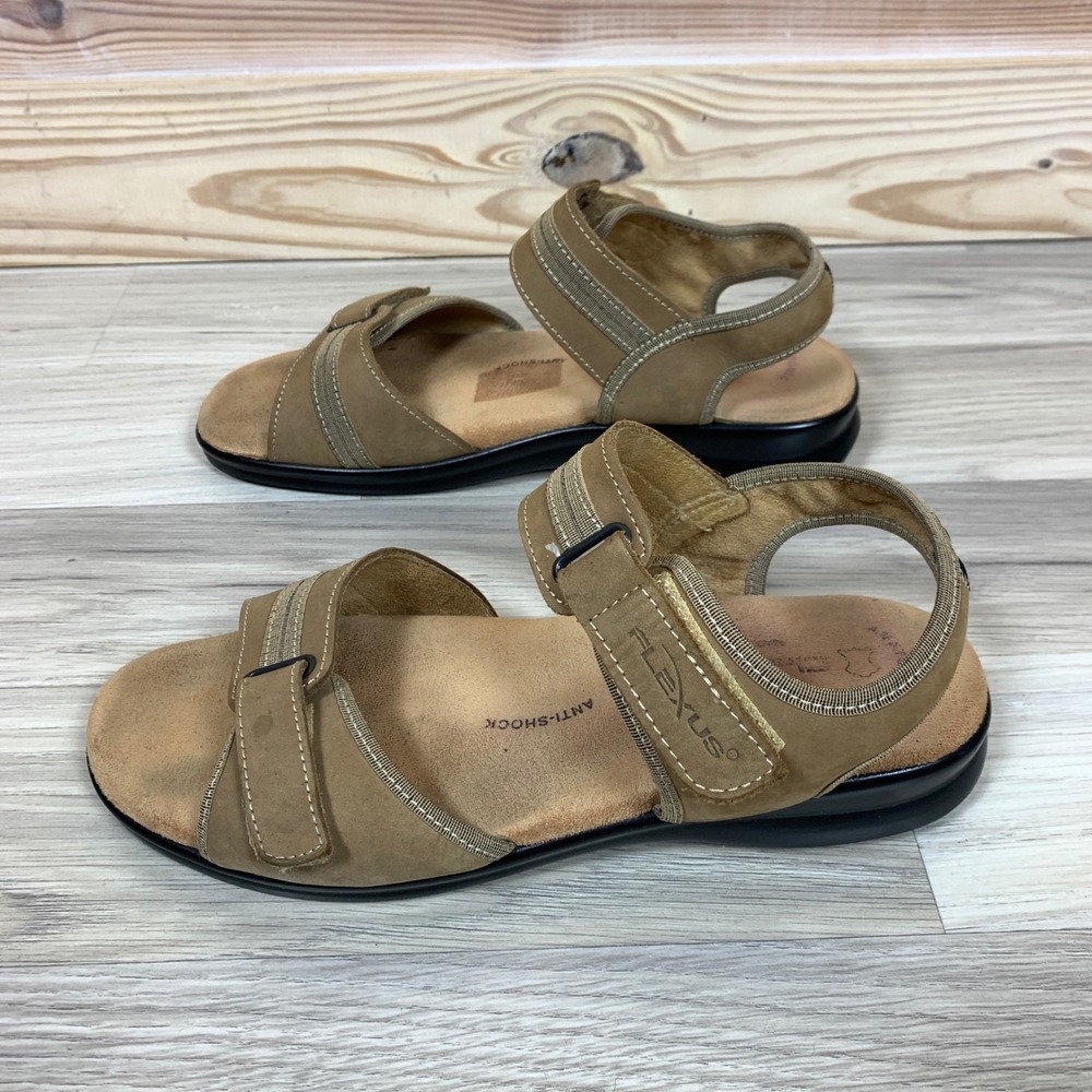 Flexus‎ Sandals Women US 9 Leather Slingback Comfort Italy 40 Spring Step
